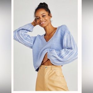 Free People When It Rains V-Neck Sweater